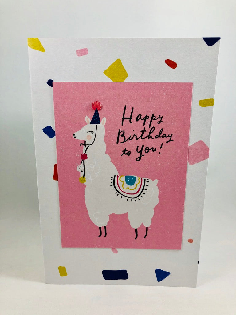 Llama Happy Birthday Card – Yarn 'n Clay llama-happy-birthday-card-yarn-n-clay