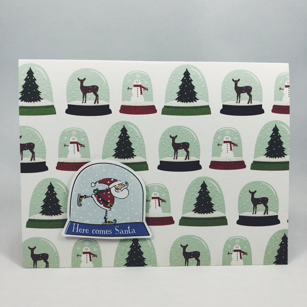 Snowglobes with Santa Card